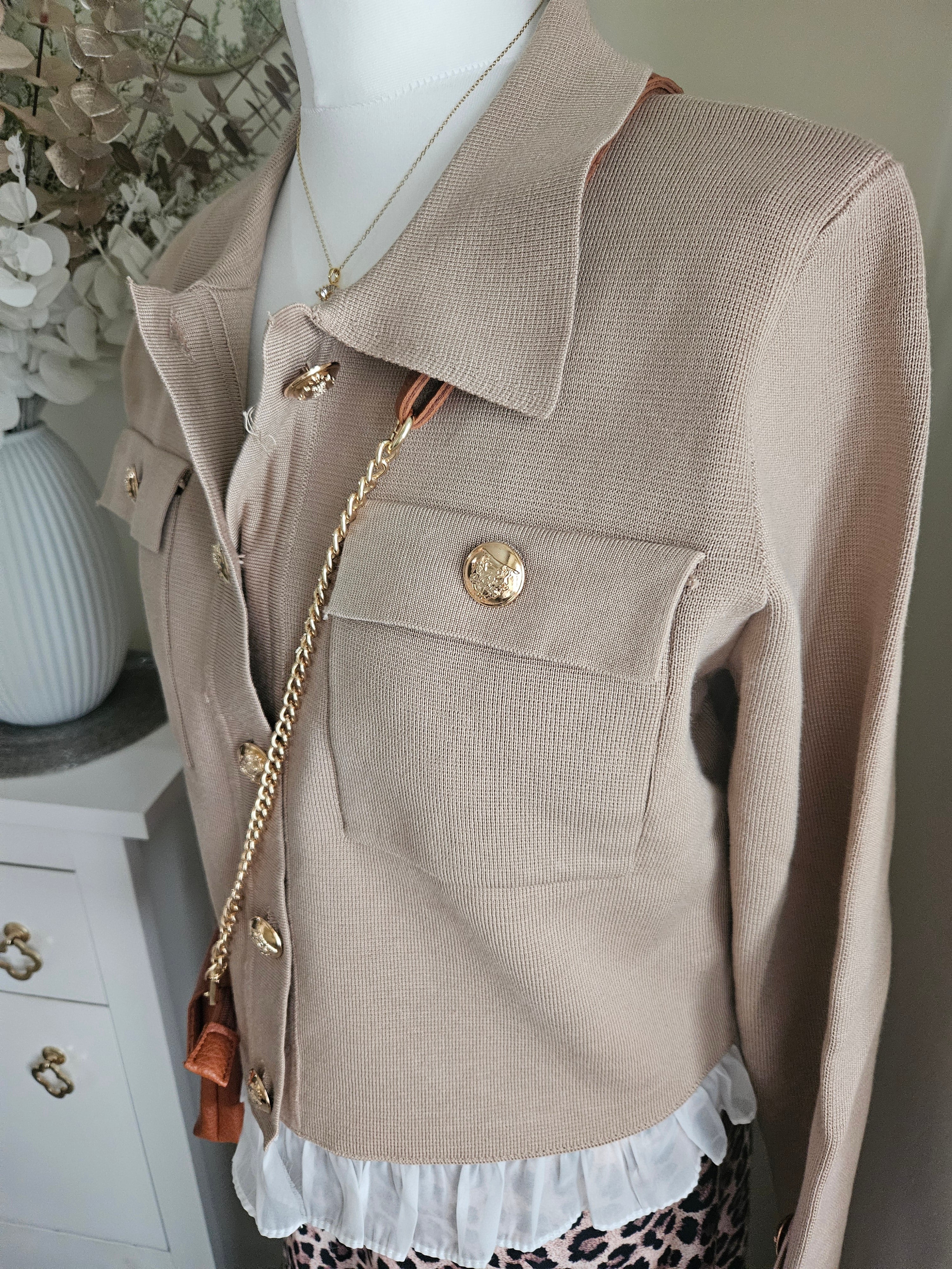 The Hampton tan cardigan/jacket