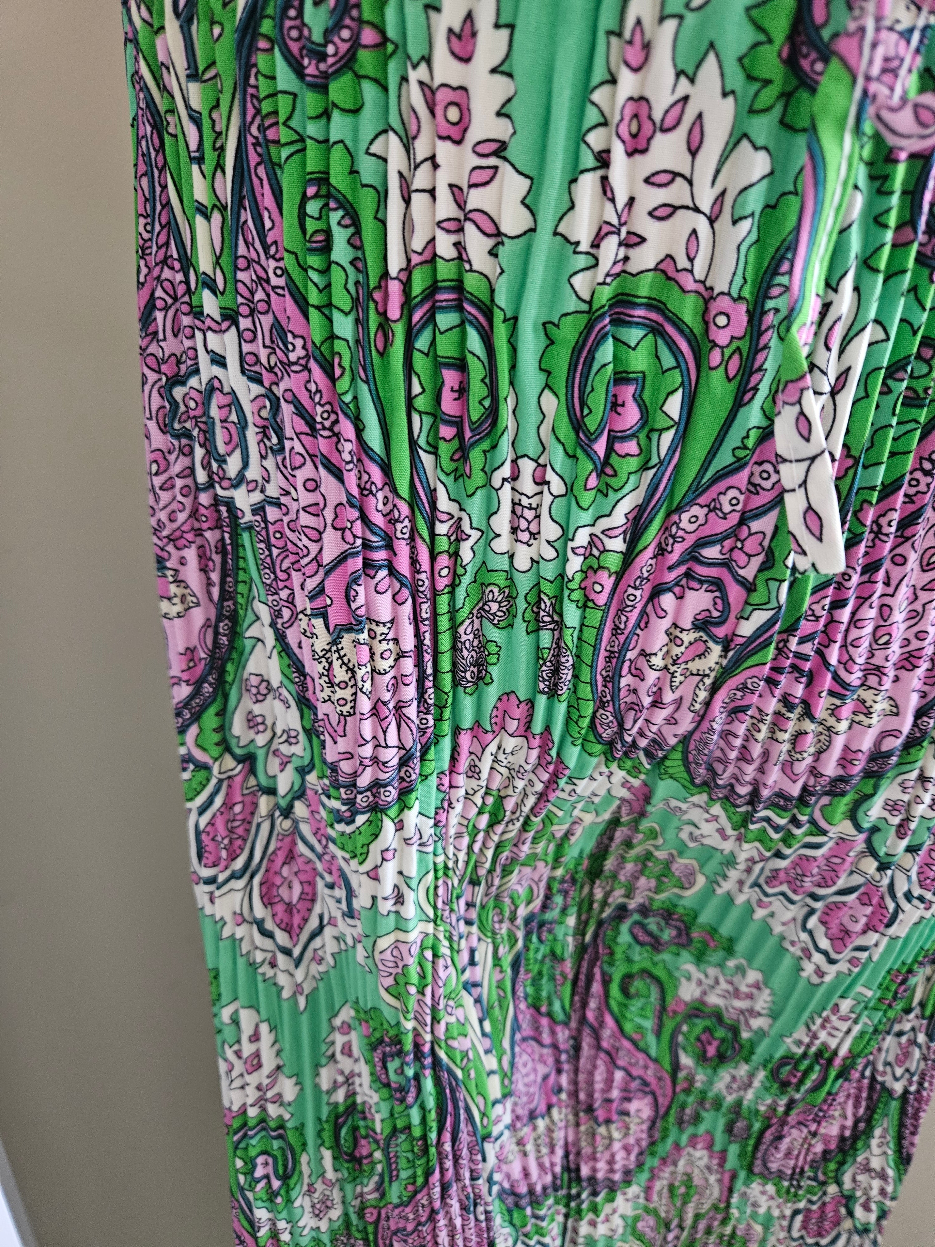 Jannah patterned pleated trousers - Green Size 8-14