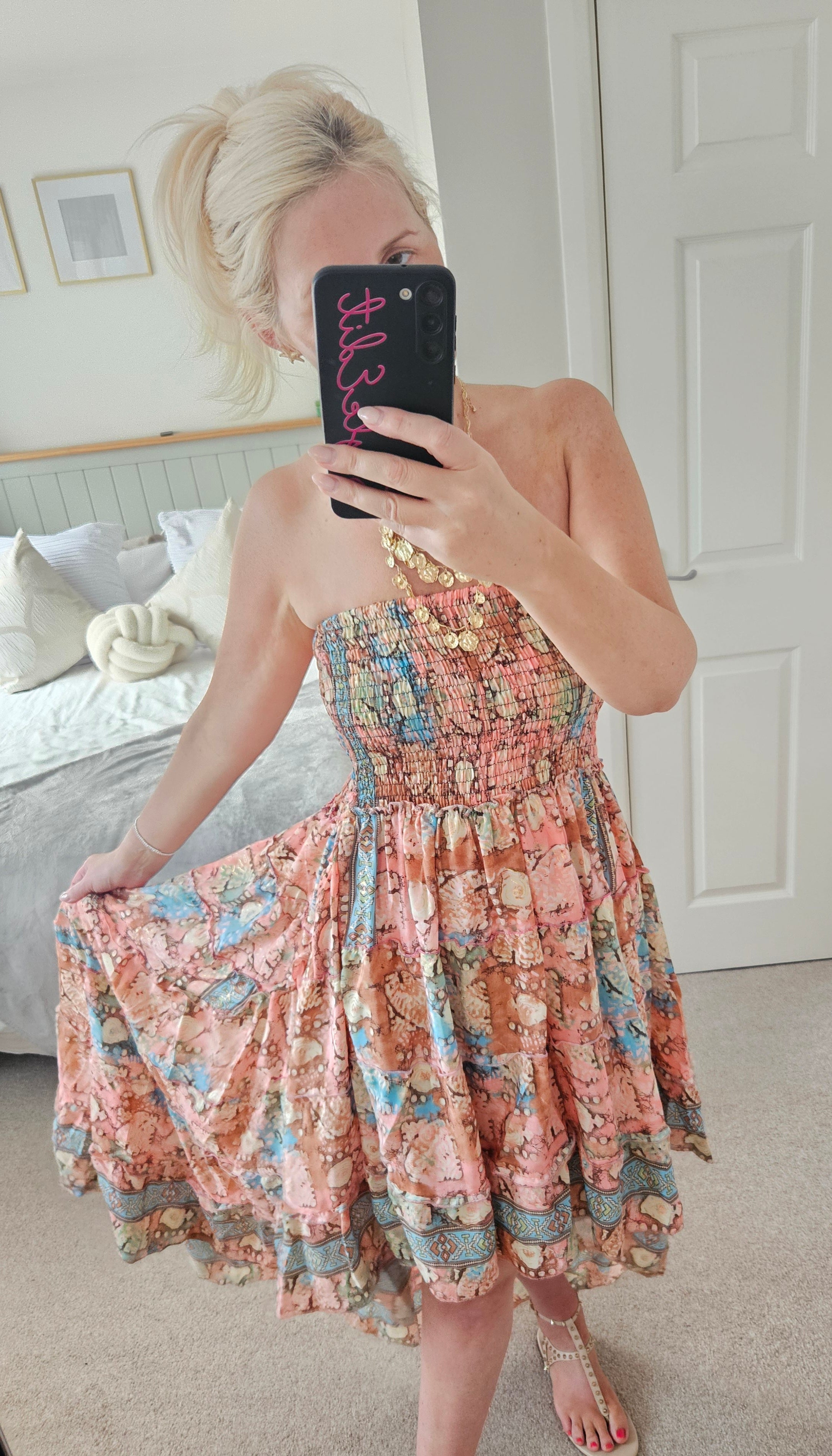 Daphne dip hem bandeau dress