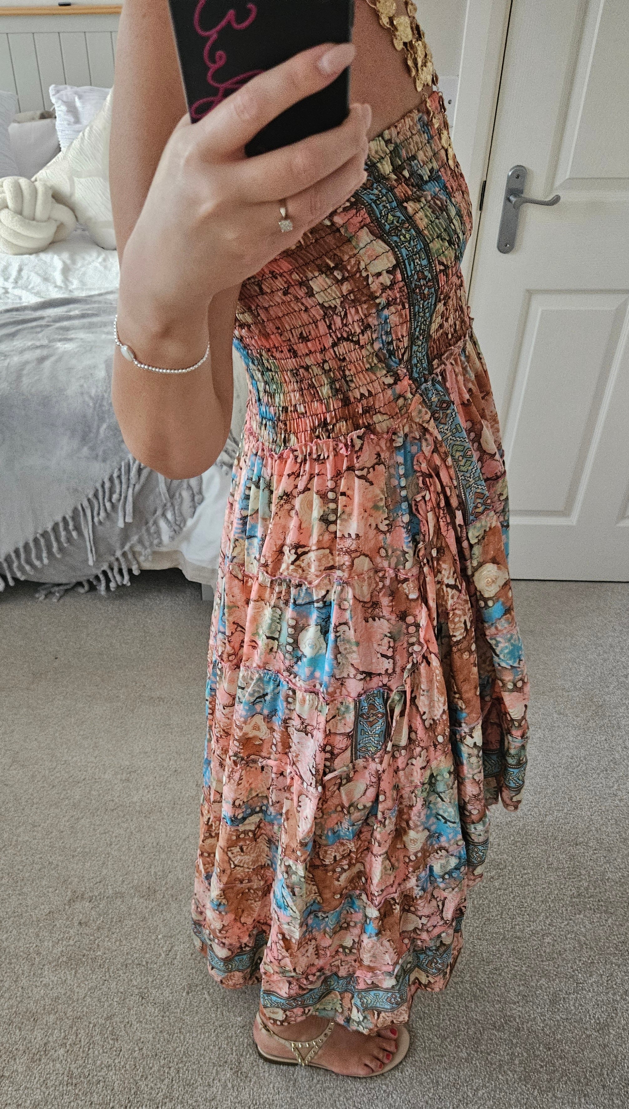 Daphne dip hem bandeau dress