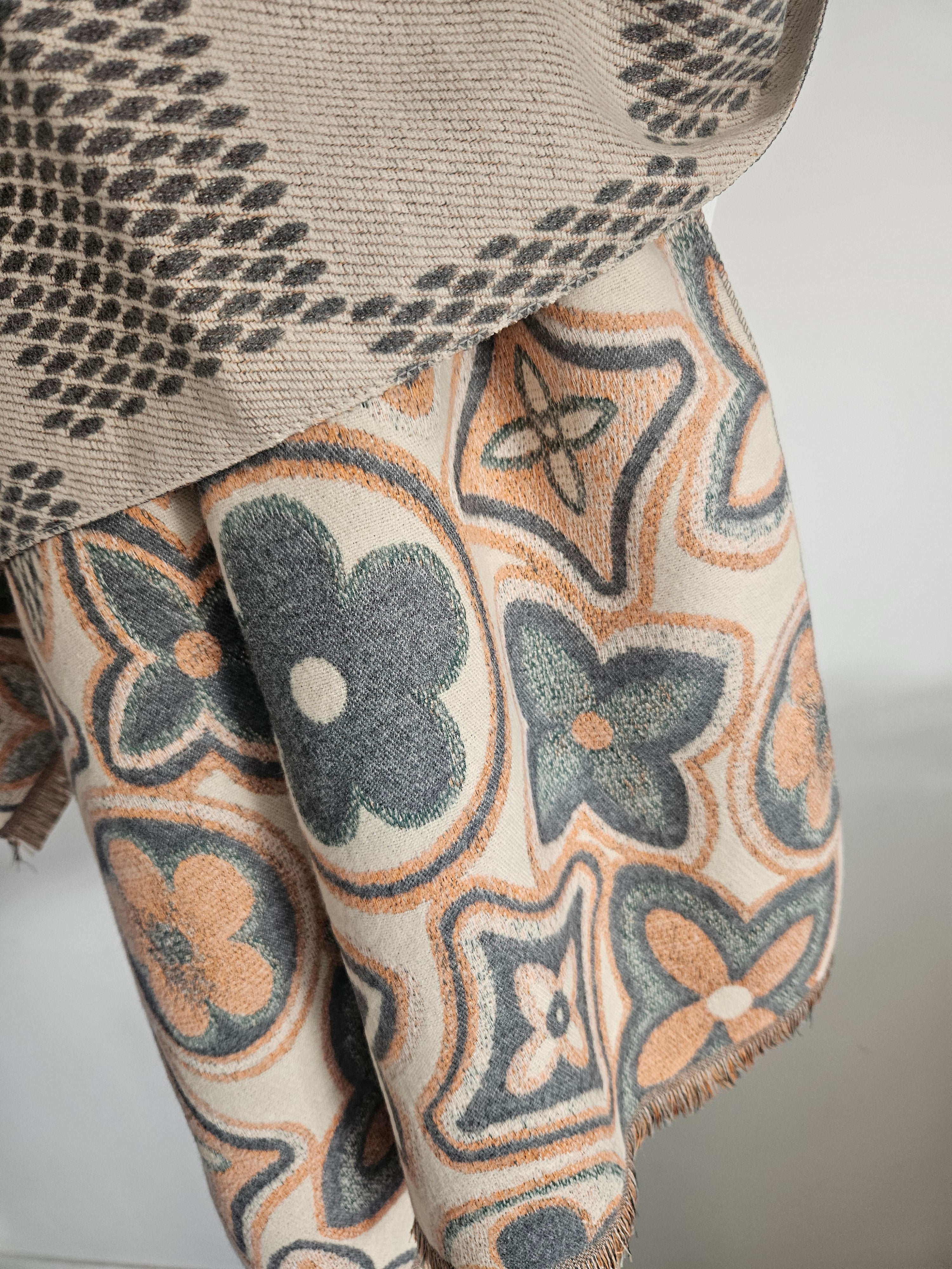 Louisa grey and orange designer inspired scarf