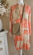 Arabella sequin tie dye dress - Coral