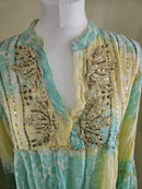 Arabella sequin tie dye dress - Turquoise and yellow