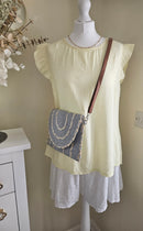 Cleo button back top - Yellow