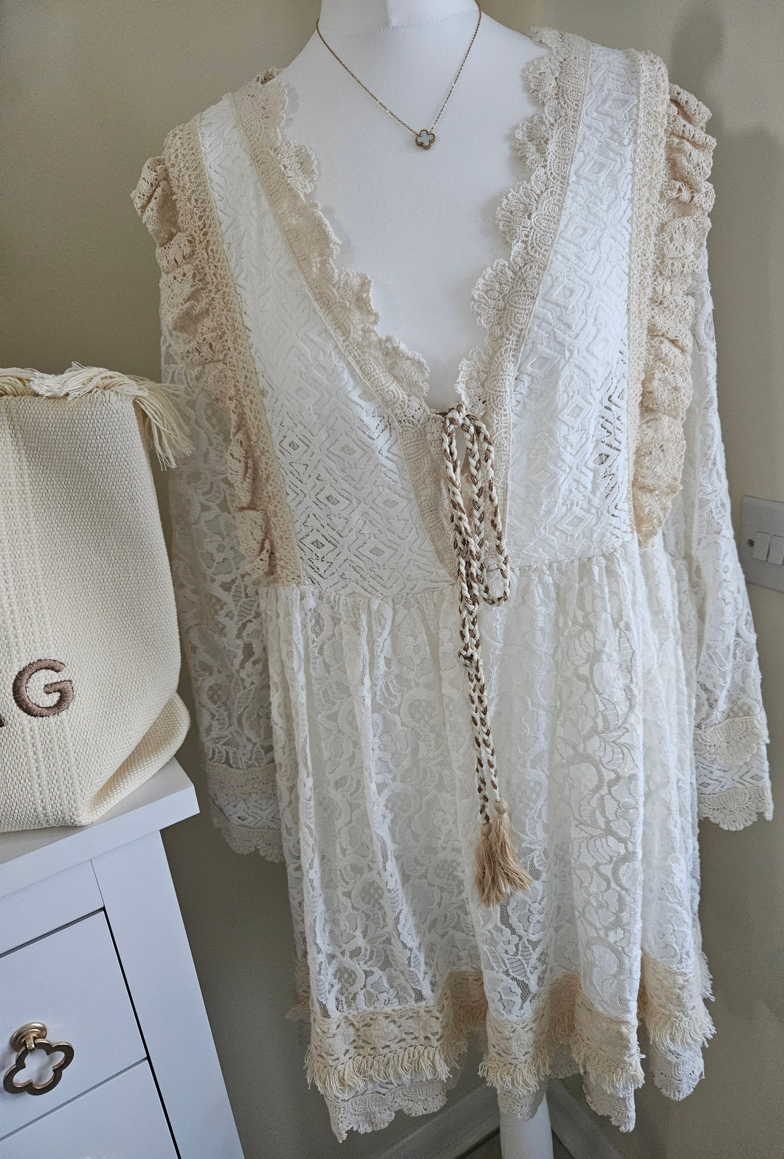 Bella crochet and lace dress