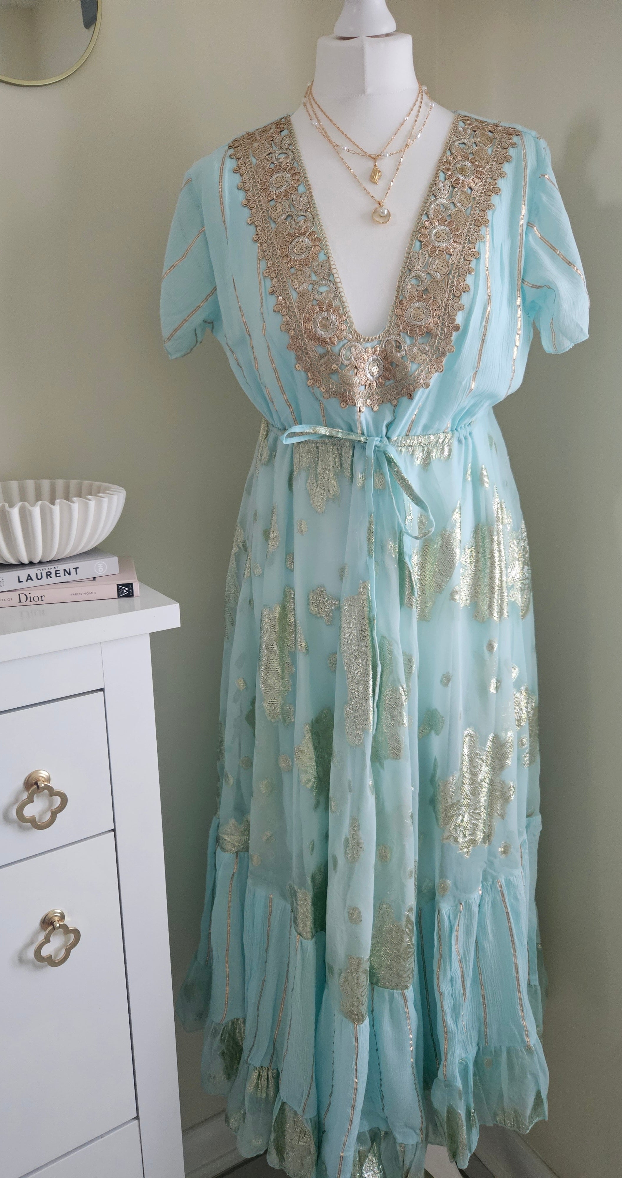 Medina dress - Turquoise and gold