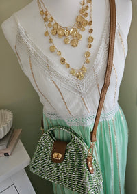 Delphi mint and gold dress