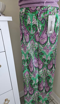 Jannah patterned pleated trousers - Green Size 8-14