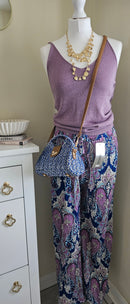 Jannah patterned pleated trousers - Blue Size 8-14