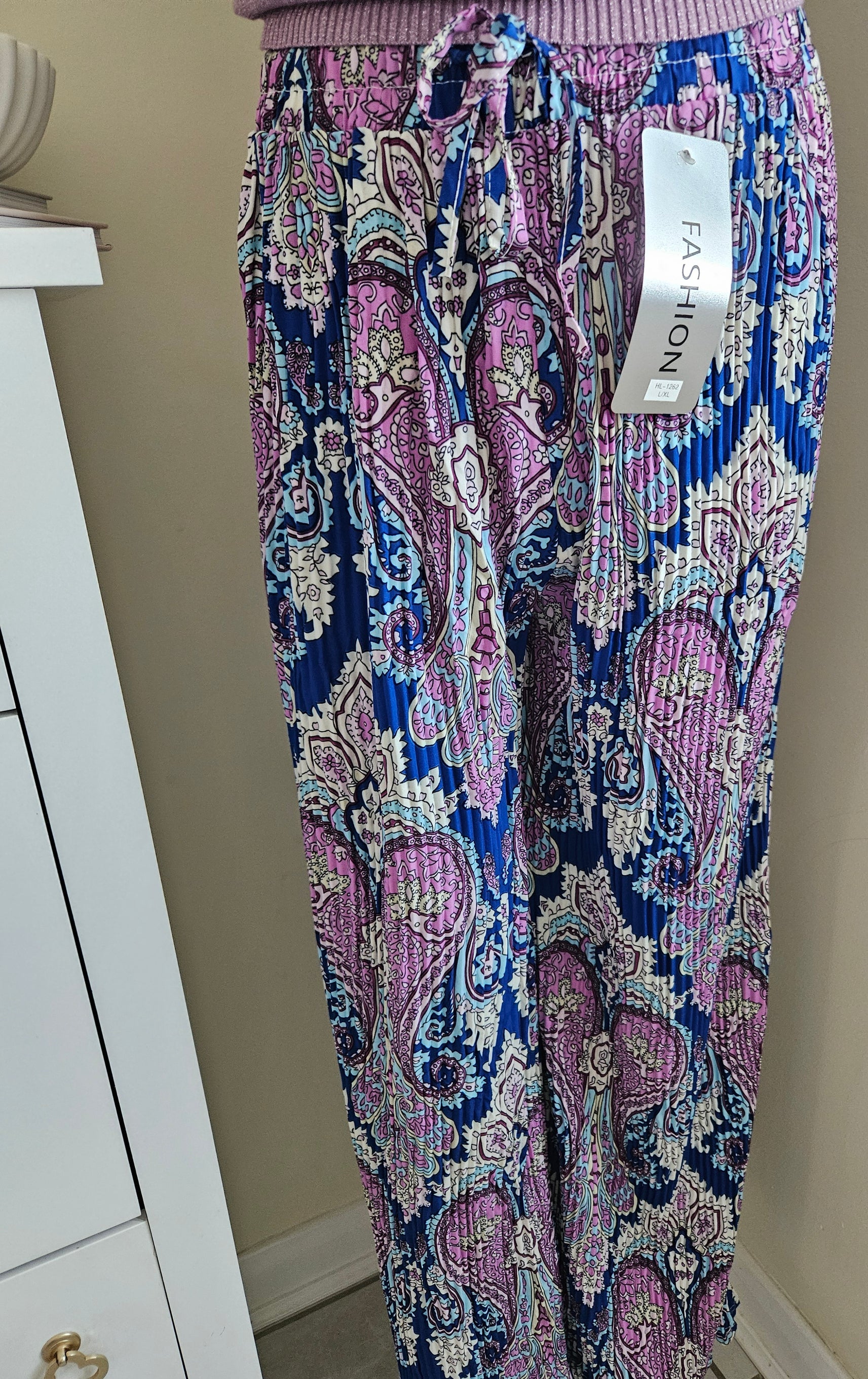 Jannah patterned pleated trousers - Blue - Size 12-18