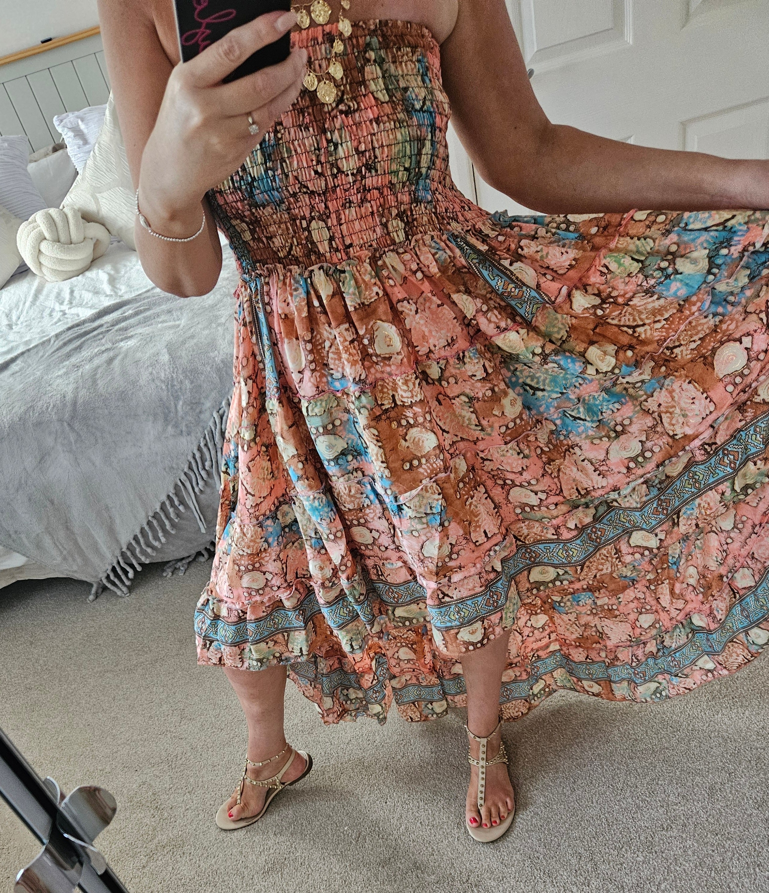 Daphne dip hem bandeau dress