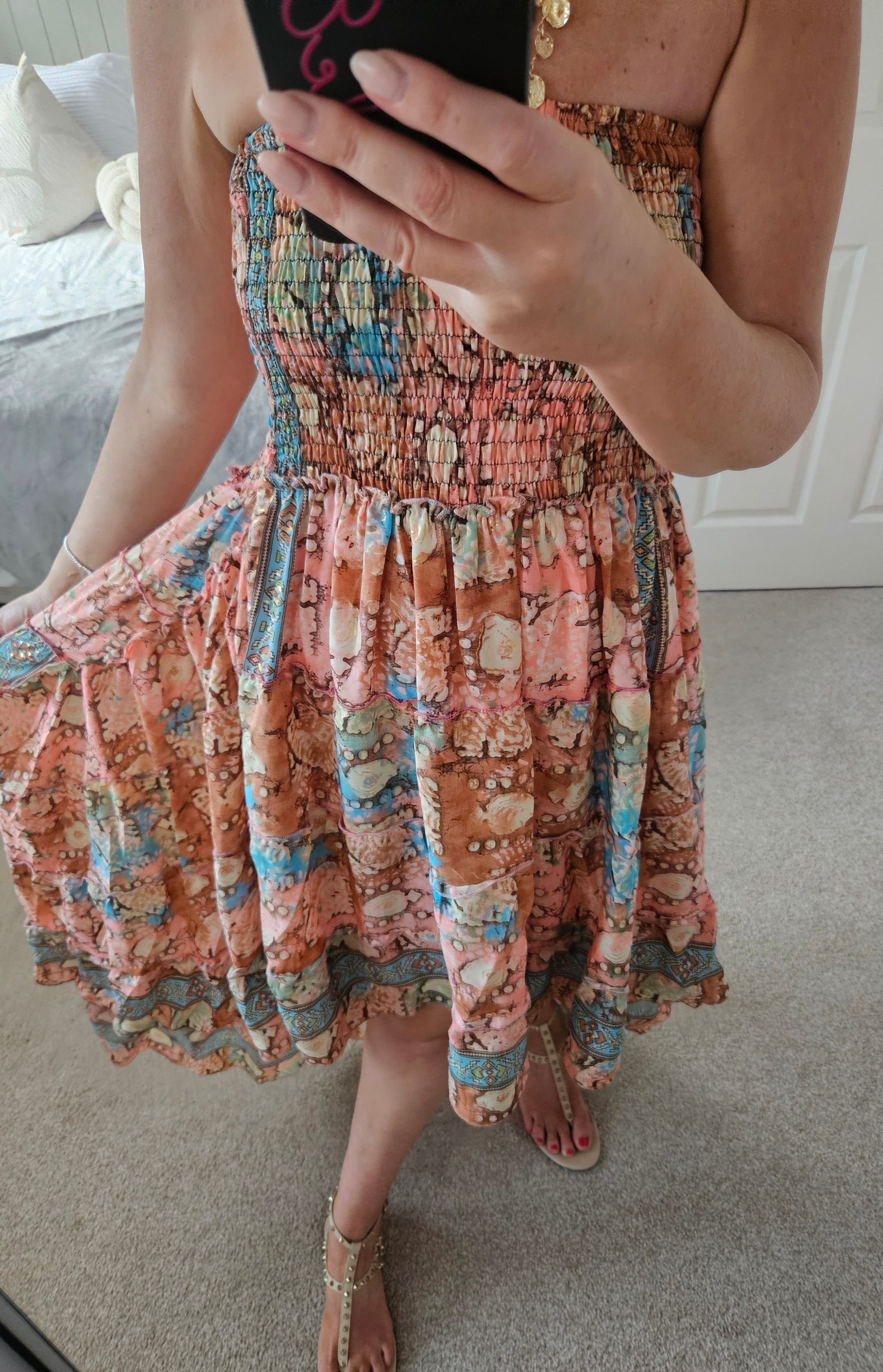 Daphne dip hem bandeau dress