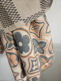 Louisa grey and orange designer inspired scarf
