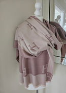 Dusky pink H designer inspired scarf