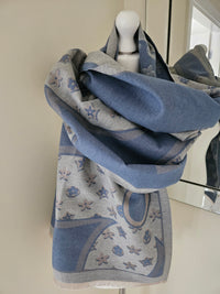 Louise dusky blue designer inspired scarf
